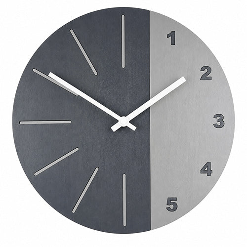 Orologio da muro in legno 30 cm bicolore artigianale silenzioso Grigio