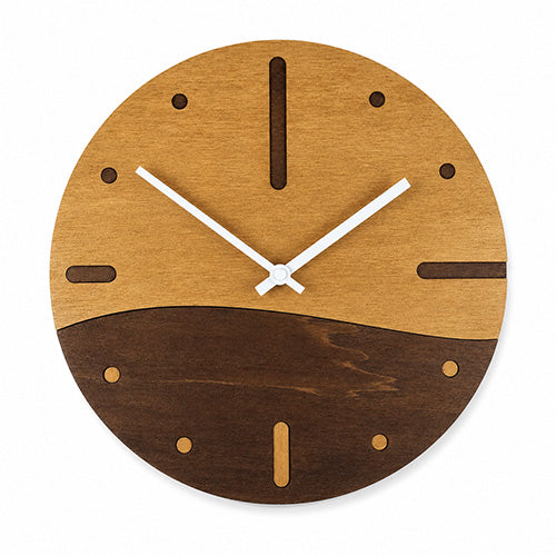 Orologio da parete Onda in legno 30 cm silenzioso e decorativo noce
